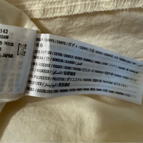 Abercrombie & Fitch Ivory & Black Wide-Flowy Crinkle Cotton Dress - Picture 10 of 10